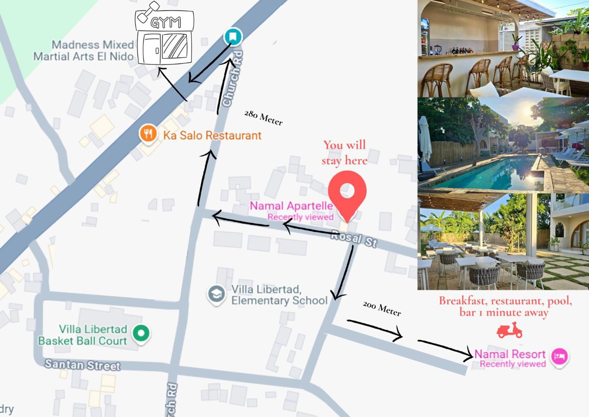 Namal Apartelle - Free Scooter & Gym Access Ель-Нідо Екстер'єр фото